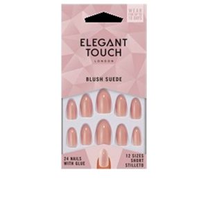 Elegant Touch Core Colour nails with glue short stiletto #blush suede