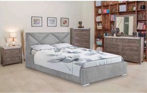 Envisage Trade Mevena Bed Super King Plush Velvet Green gray 120.0 H x 160.0 W x 210.0 D cm