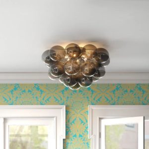 Etta Avenue Abdurrahman 6-Light 50cm Semi Flush Mount gray 28.0 H x 50.0 W x 50.0 D cm