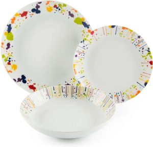 Excelsa Dripping 18 Piece Dinnerware Set, Service For 6