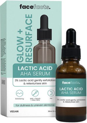 Face Facts GLOW+ Resurface lactic acid aha serum 30 ml