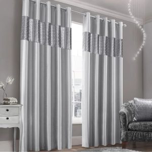 Fairmont Park Kionte Luxury Metallic Geometric Foil Pattern Curtain Pair 183.0 W cm