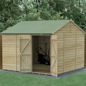 Forest Garden 10x10 Forest Beckwood Tongue and Groove Reverse Apex Windowless Wooden Shed - 10x10 Forest Beckwood Tongue and Groove Reverse Apex Windowless Wooden S