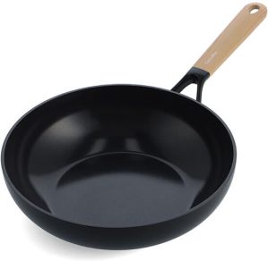 GreenPan Eco Smartshape 28cm Non Stick Wok with Light Wood Patterned Handle