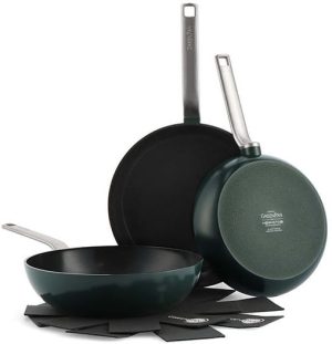 GreenPan Evolution Ceramic Non-stick 3 Piece Cookware Set 24cm, 28cm Frying Pan & 28cm Wok