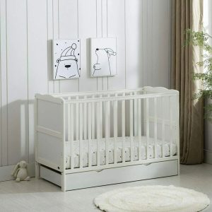 Harriet Bee Surrey Cot Bed with Mattress white
