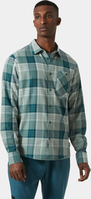 Helly Hansen Men’s Aker Flannel Long Sleeve Shirt Green S - Dark Creek Green - Male