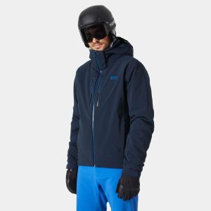 Helly Hansen Men's Alpha Lifaloft Lightweight Ski Jacket Navy 2XL - Navy Blue - Male