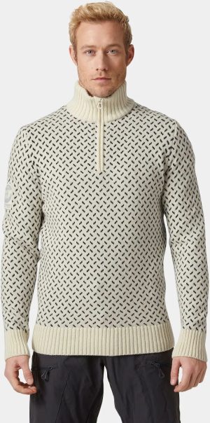 Helly Hansen Men's Arctic Ocean Icelander Wool Knit ½ Zip Sweater Beige 2XL - Snow Beige - Male