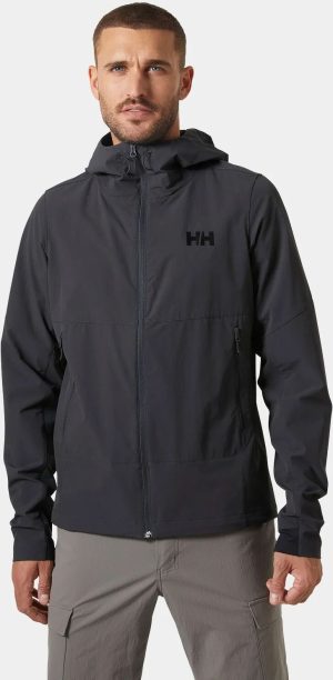 Helly Hansen Men’s Blaze Hooded Softshell Jacket Grey S - Ebony Grey - Male