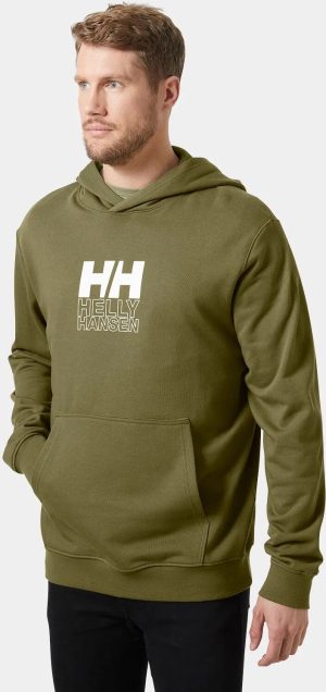 Helly Hansen Men's Core Graphic Sweat Hoodie Green 2XL - Terrain Gre Green - Male