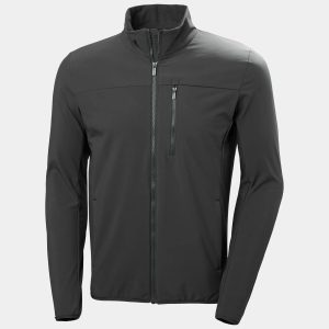 Helly Hansen Men's Crew Softshell Weatherproof Jacket 20 Grey XL - Ebony Grey - Male