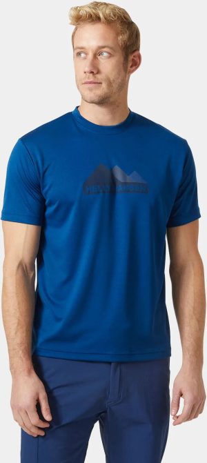 Helly Hansen Men's HH Tech Graphic T-Shirt Blue S - Deep Fjord Blue - Male