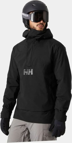 Helly Hansen Men's ULLR D Insulated Ski Anorak Jacket Black S - Black - Male