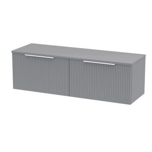 Hudson Reed Fluted 1200Mm Wall Hung 2-Drawer Vanity & Worktop brown 37.7 H x 120.5 W x 39.0 D cm