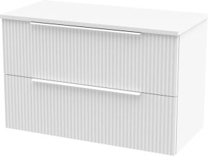 Hudson Reed Fluted 805mm Wall Hung Single Vanity Unit with Worktop brown 132.59 H x 203.2 W x 99.06 D cm