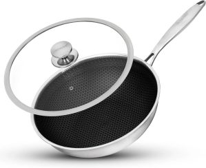 INTIGNIS 30cm Aluminium Stainless Steel Work with Lid gray 8.89 H x 30.0 W cm