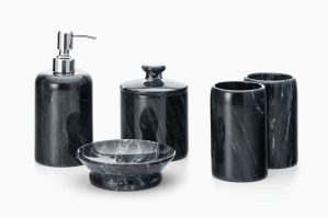 Ivy Bronx Malissa 5 Piece Bathroom Accessory Set black
