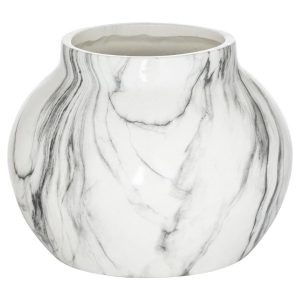Ivy Bronx Marble Planter 20.0 H x 26.0 W x 26.0 D cm