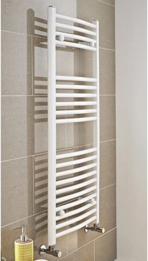 K-Rad Vertical Curved Towel Rail white 120.0 H x 300.0 W x 6.0 D cm