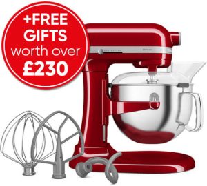 KitchenAid Artisan Empire Red 5.6L Bowl Lift Food Mixer With FREE Gifts