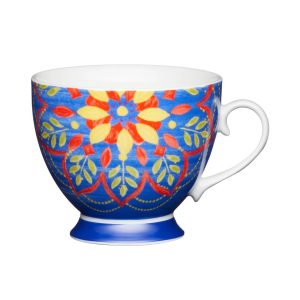 KitchenCraft Moroccan Bone China Mug blue 12