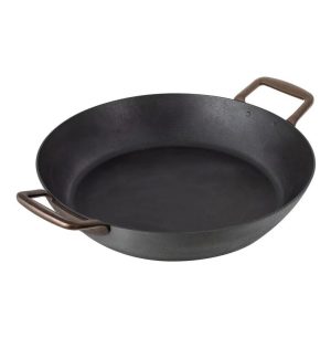 Kuhn Rikon Black Star Swiss Made Spun Iron Frying Pan With Dual Handles gray 8.0 H x 29.0 W x 38.5 D cm