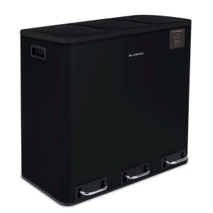 LES COLLECTORS Pedal Recycling Bin 3 x 18 L, Midnight Blue Edition black 66.0 H x 39.0 W x 61.0 D cm