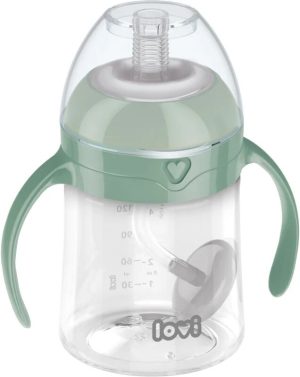 LOVI First Cup cup with straw Green 6m+ 150 ml
