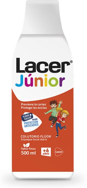 Lacer Fluor daily mouthwash strawberry 0.05% 500 ml