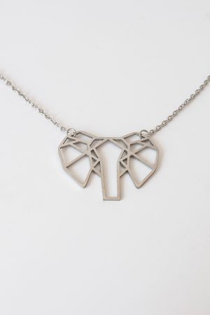 Lilly and Hope Origami Elephant Necklace in Silver ONE female