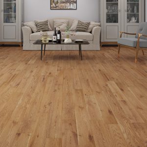 Luxury Flooring Natural Solid Oak Brushed & Hand Scraped & Oiled Flooring - 18mm x 300-1200mm x 125mm