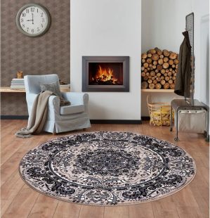MH Bedding Store Ltd Floral Beige Area Rug 120.0 H x 120.0 W x 4.0 D cm