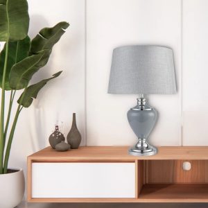 Mercer41 Bostrom 57Cm Classic Table Lamp gray 57.0 H x 36.0 W x 36.0 D cm