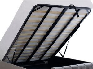 Mercer41 Cadnite Upholstered Ottoman Bed black 130.0 H x 180.0 W x 200.0 D cm
