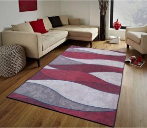 Metro Barjesh Abstract Machine Woven Red Area Rug red 290.0 H x 200.0 W x 0.8 D cm