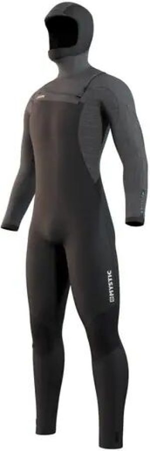 Mystic Voltt Hooded 6mm Chest Zip Wetsuit (Black) - Black - Size: LT