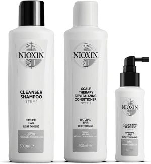Nioxin Sistema 1 – Kit - Tratamiento para Cabello Natural con Debilitamiento Leve 3 pz