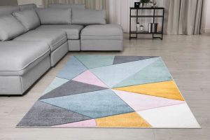 George Oliver Geis Yellow/Grey/Pink Indoor Rug 230.0 H x 160.0 W x 1.0 D cm