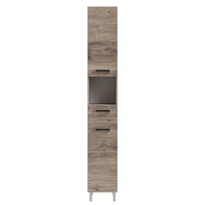Quickset 313 Freestanding Tall Bathroom Cabinet brown 195.5 H x 30.0 W x 33.0 D cm