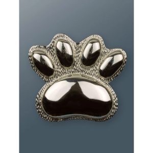 Rosalind Wheeler Nickel Paw Door Knocker gray 10.0 H x 11.0 W x 4.0 D cm