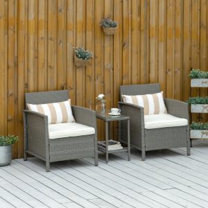 Rosalind Wheeler Rattan Sofa Set gray