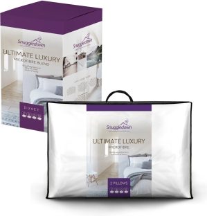 Snuggledown Indulgent Cotton 10.5 Tog All Year Round Duvet with 2 Pillows white 200.0 H x 200.0 W x 5.0 D cm
