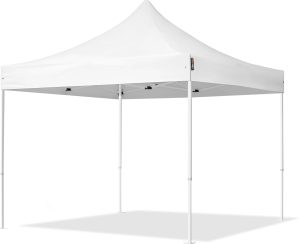 TOOLPORT 3x3m PES 700 Pop up gazebo ECONOMY Steel 30 mm, white - (581822)