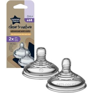 Tommee Tippee Closer To Nature Advanced Anti-colic Teat baby bottle teat Variable Flow 0m+ 2 pc