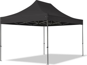 Toolport 3x4.5m PES 750 Pop up gazebo PREMIUM Steel 40 mm, black - (600040)