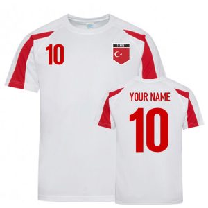 UKSoccershop Turkey Sports Training Jersey (Your Name) - White-Red - male - Size: MB (7-8 Years)