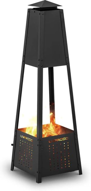 Uniprodo Fire bowl - 30 x 30 x 100 cm - pyramid design UNI_FP_120
