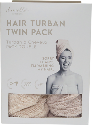 Upper Canada UK Danielle Hair Turban Twin Pack - Grey & Cream