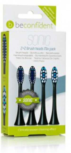Beconfident Sonic Toothbrush Heads REGULAR/WHITENING Black set 4 pz